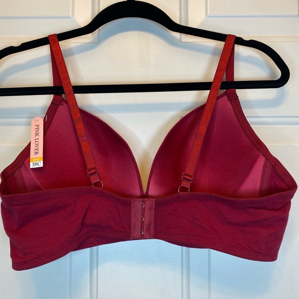 Pink Lover Deep Red Bra Sz 38C Style # 6647 NWT - Picture 2 of 9